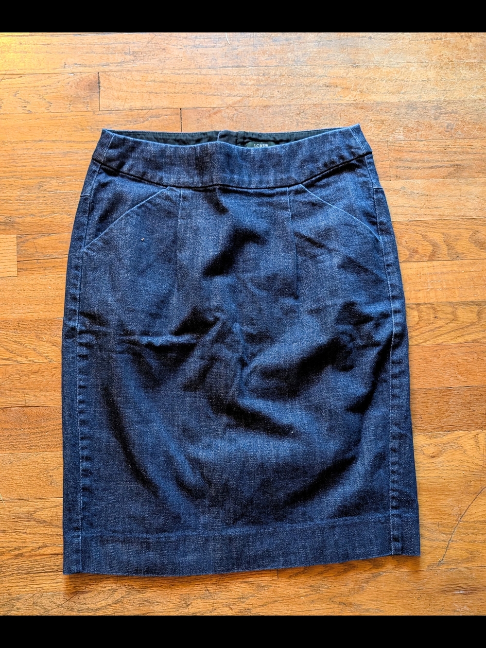 J. Crew Dark Blue Denim Pencil Skirt, Size 4